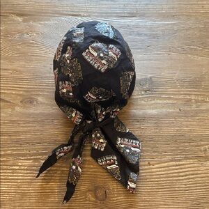 Harley-Davidson Black hat cap Do-rag tie back & tail El Paso TX Harley Biker